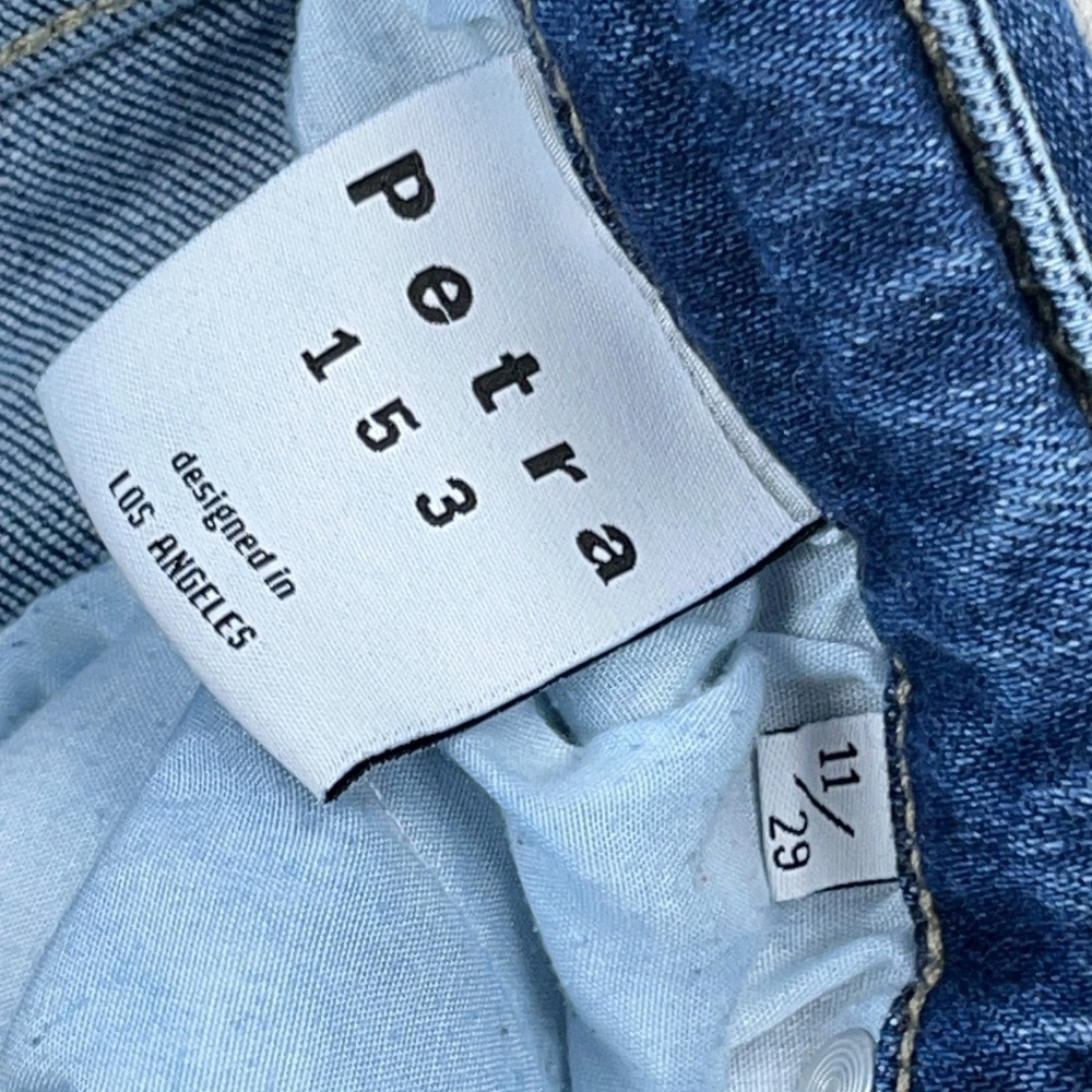 Women’s Distressed Dark Blue Flare Jeans - Picture 4 of 15